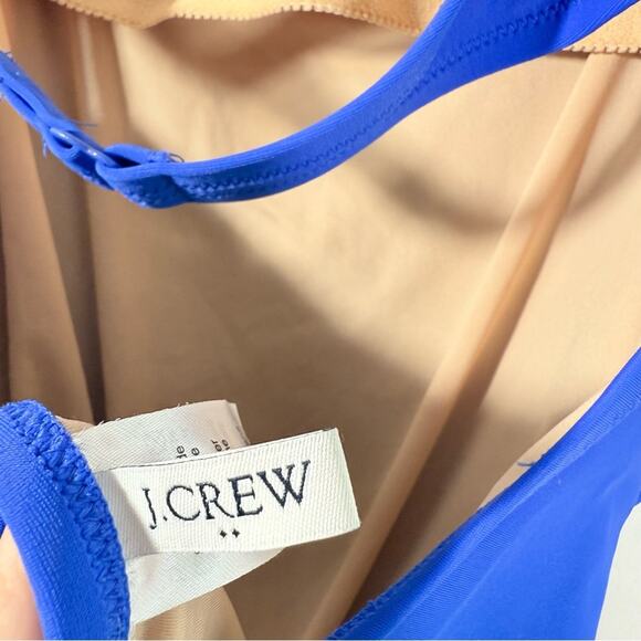 J. Crew Royal Blue Strapless or Halter Open Back One Piece Swim Medium H5398 - Picture 9 of 11